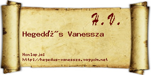 Hegedűs Vanessza névjegykártya