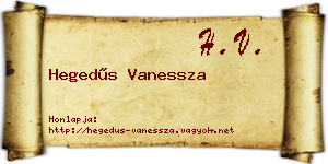 Hegedűs Vanessza névjegykártya
